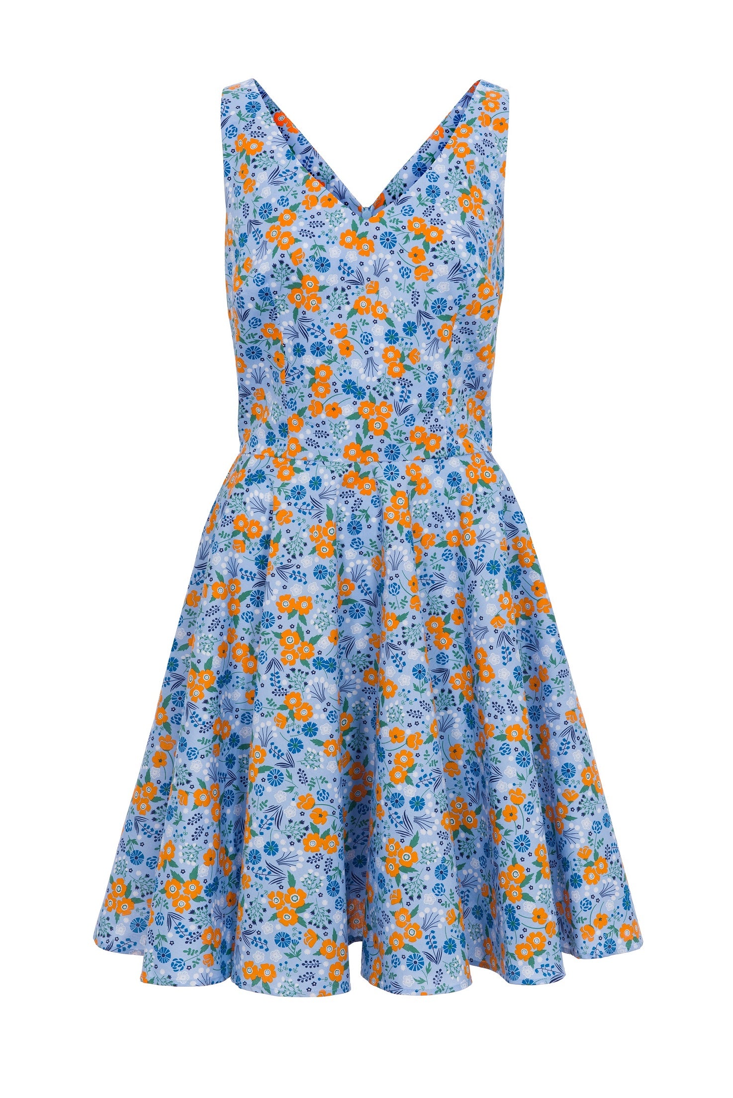 Ella Sky Blue Print Dress